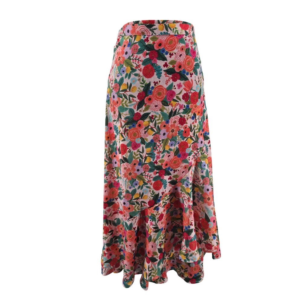 Summersalt Womens Beach to Brunch Floral Wrap Maxi Skirt Ruffle High Low Medium